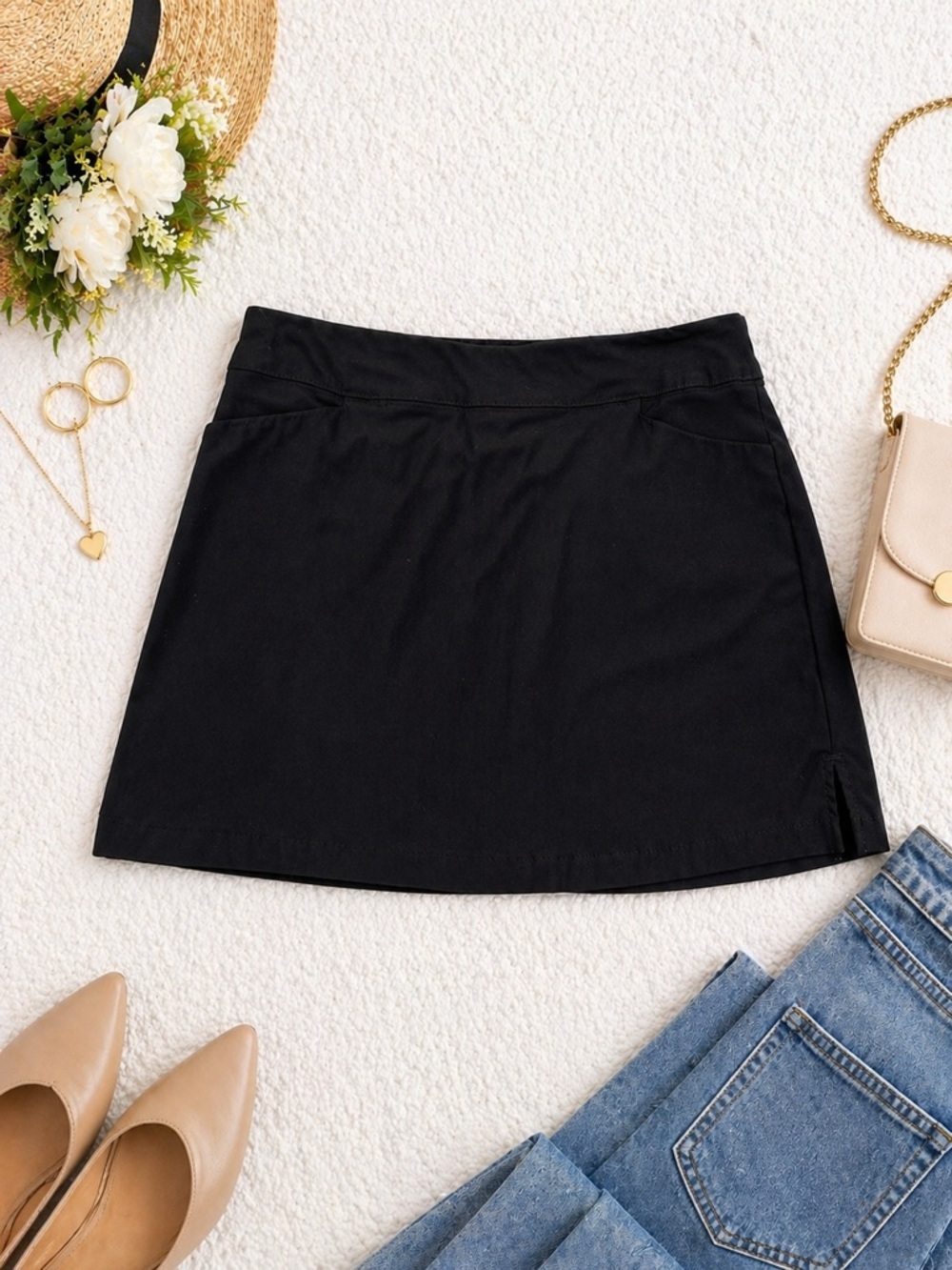 Lady Hagen Black Golf Skort Size 14 Athletic Tennis Skirt Built-In Shorts
